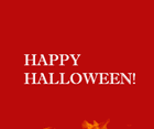 Word HALLOWEEN burning on a red background